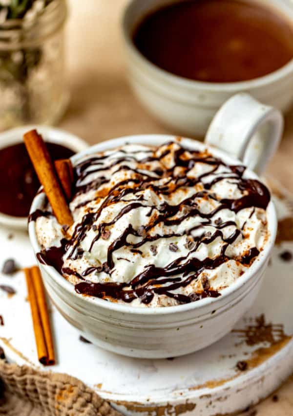 Vegan Eggnog Hot Chocolate for one!